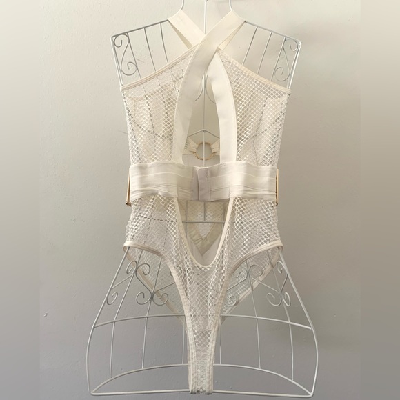 Honey Birdette AXL IVORY Bodysuit + Suspenders Set - Picture 7 of 16
